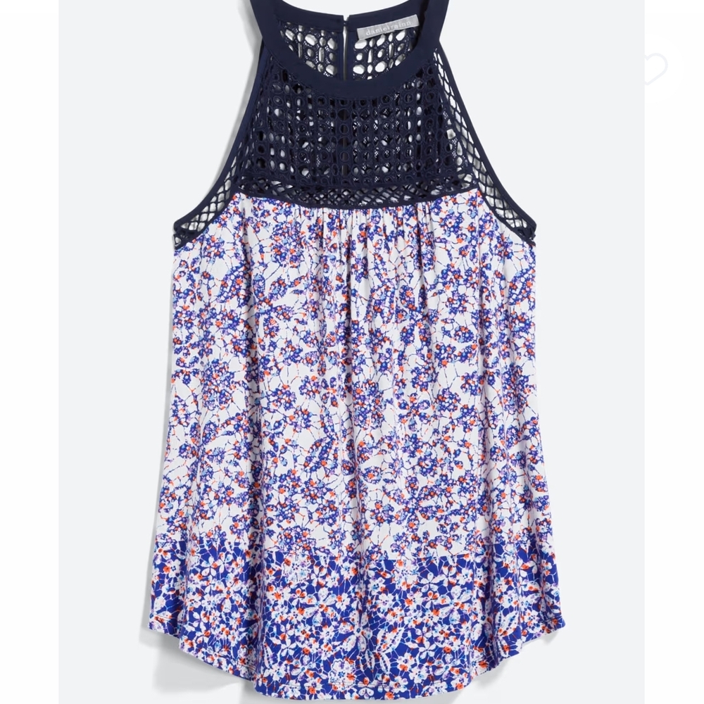 Daniel Rainn Purple & Blue Crotchet Tank Top